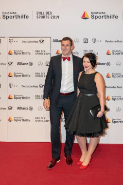 Wiesbaden, Almanya - 2 Şubat 2019: Sebastian Brendel (* 1988, Alman canoeist) topu des spor 2019