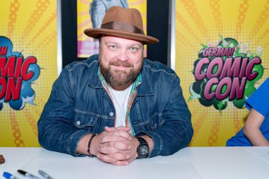 DORTMUND, GERMANY - April 13th 2019: Drew Powell (*1976, actor) at German Comic Con Dortmund Spring Edition, a two day fan convention clipart