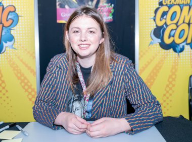 Dortmund, Almanya - 14 Nisan 2019: Hannah Murray (*1989, İngiliz aktris) German Comic Con Dortmund Spring Edition'da, iki günlük bir hayran kongresinde
