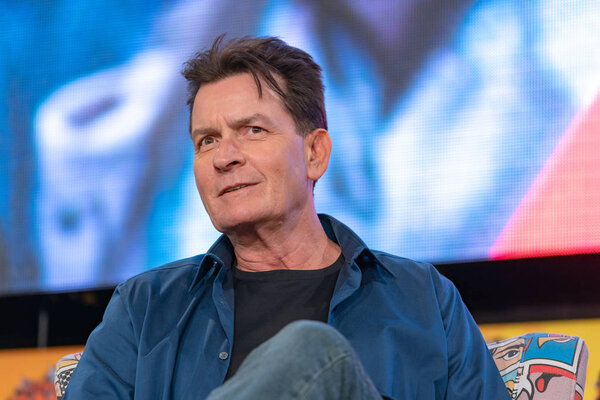 DORTMUND, GERMANY - April 13th 2019: Charlie Sheen (* 1965, American film and television actor) at German Comic Con Dortmund Spring Edition, a two day fan convention
