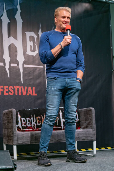 DORTMUND, GERMANY - April 14th 2018: Dolph Lundgren (*1957, Swedish actor) at Weekend of Hell Spring Edition 2019, a two day (April 13-14 2019) horror-themed fan convention.
