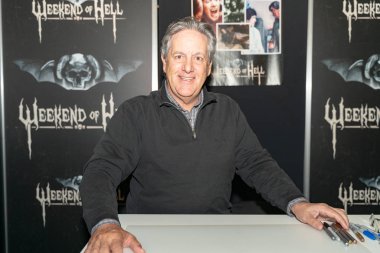 Dortmund, Almanya - 14 Nisan 2018: David Naughton (*1951, aktör) Weekend of Hell Spring Edition 2019'da, iki gün (13-14 Nisan 2019) korku temalı hayran kongresi.