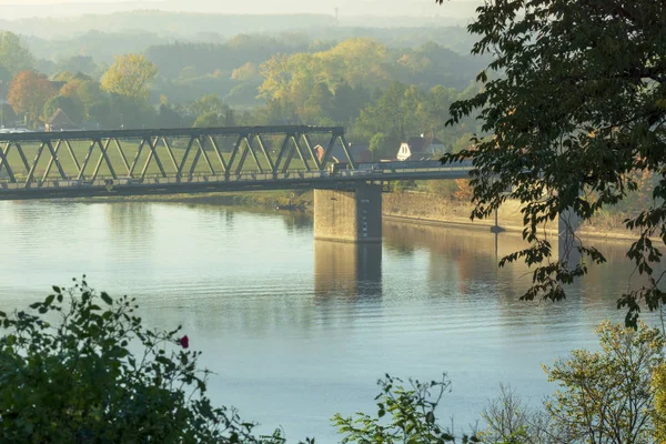 Brug Van Elbe Duitsland Ochtend — Stockfoto