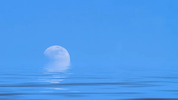 Luna Sul Mare Azzurro — Foto Stock
