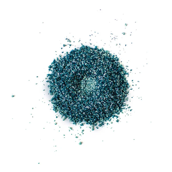 Beyaz bir arka planda renk pigment tozu yakın yukarı, glitter göz farı veya toz Mika pigment