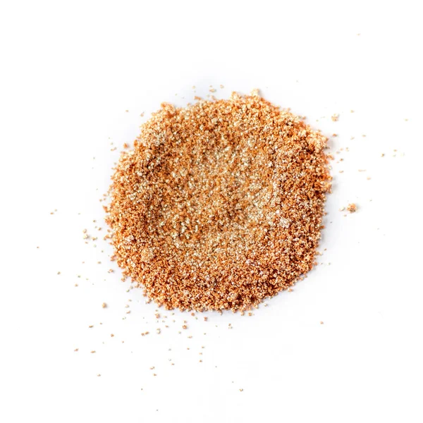 Beyaz bir arka planda renk pigment tozu yakın yukarı, glitter göz farı veya toz Mika pigment
