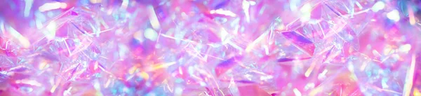 Abstract holographic trendy pink and purple background. Wide banner, high resolution, big size.