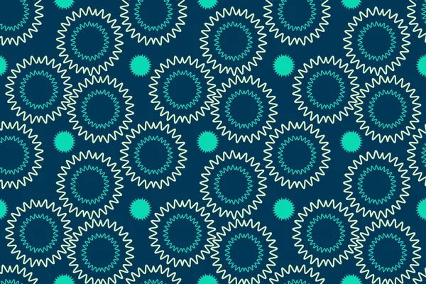 Motif Abstrait Sans Couture Bleu Inspiré Des Tournesols Des Vibrations — Image vectorielle