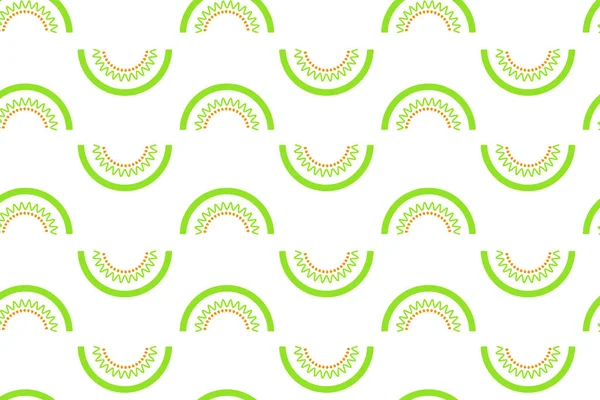 Frais Tranché Kiwi Motif Répété Fond Clair Motif Vectoriel Sans — Image vectorielle