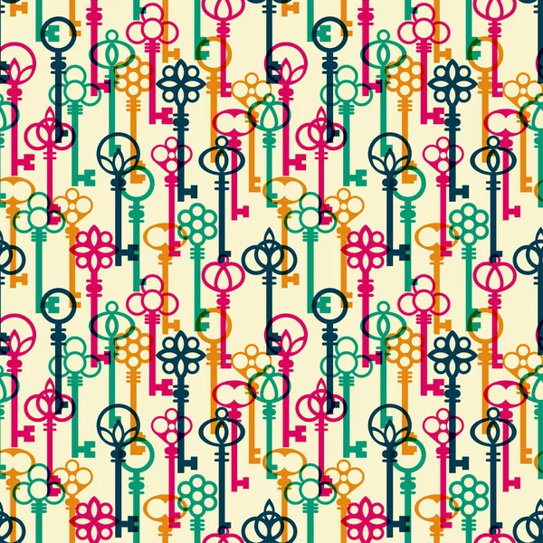 Style Chevauchement Coloré Antique Clés Motif Vertical Motif Vectoriel Sans — Image vectorielle