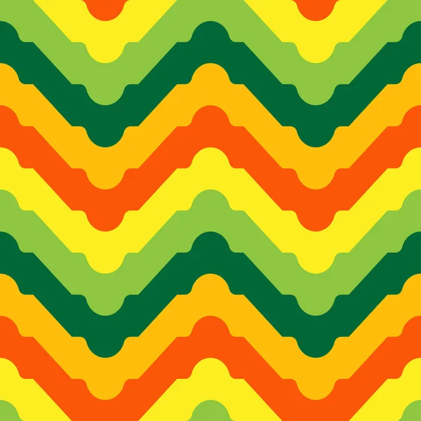 Vintage Zig Zag Padrão Tribal Laranja Amarelo Verde Design Padrão —  Vetores de Stock