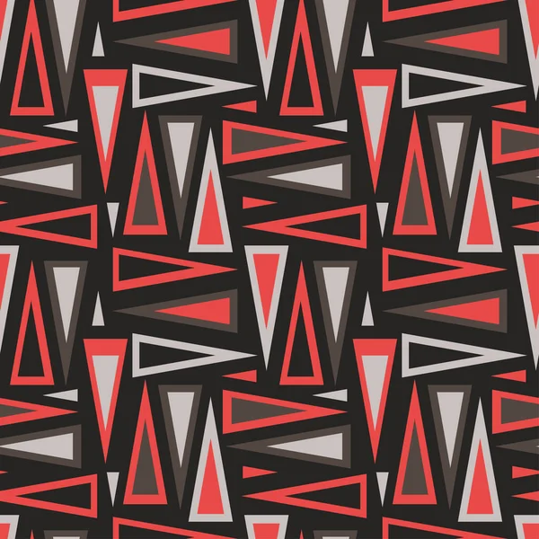 Triângulos Vermelhos Negros Padrão Étnico Abstrato Design Padrão Sem Costura —  Vetores de Stock
