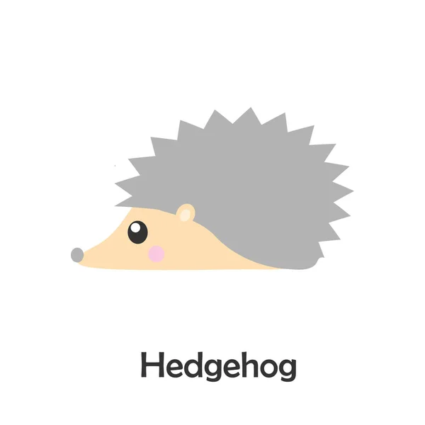 Hedgehog Cartoon Style Card Fruit Kid Preschool Activity Children Vector — Stock Vector