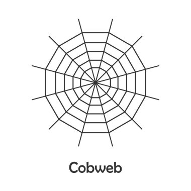 Örümcek ağı karikatür tarzı, Cadılar Bayramı kartı, vektör çizim çocuklar için çocuk, okul öncesi etkinlik için