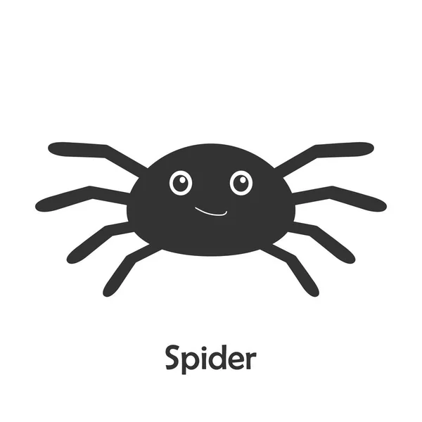 Spider Estilo Dibujos Animados Tarjeta Halloween Para Niños Actividad Preescolar — Vector de stock