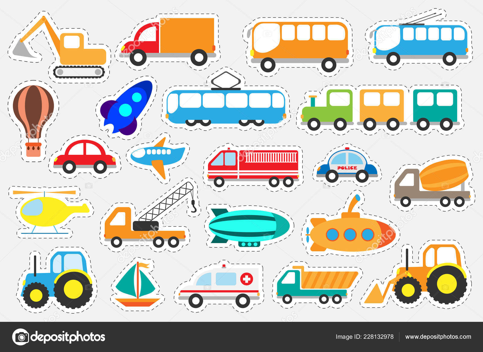 Different Colorful Transport Children Fun Education Game Kids Preschool Activity Stock Vector Royalty Free Vector Image By C Olya By Mail Ru 228132978