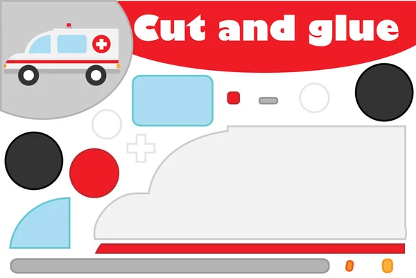 Ambulance Cartoon Stijl Onderwijs Spel Voor Ontwikkeling Van Kleuters Gebruik — Stockvector