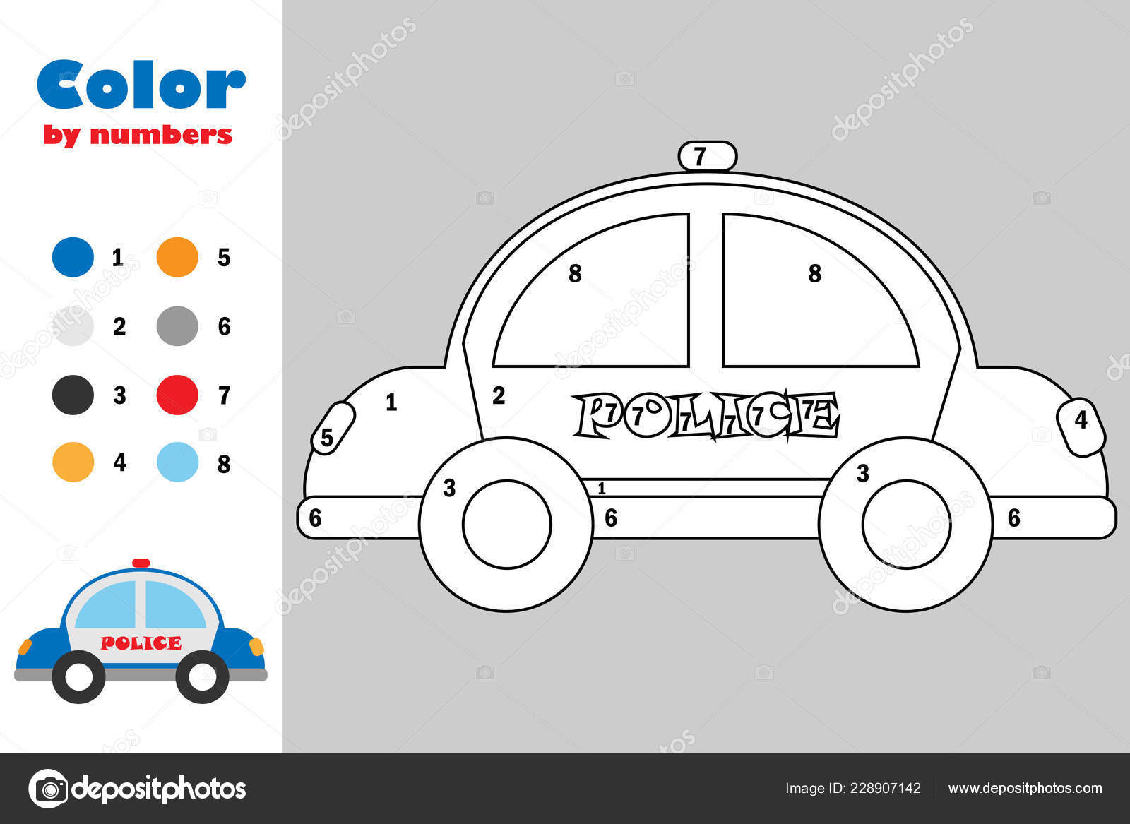 Vetores de Carro Em Estilo De Desenho Animado Cor Por Número Jogo De  Educação e mais imagens de Carro - iStock