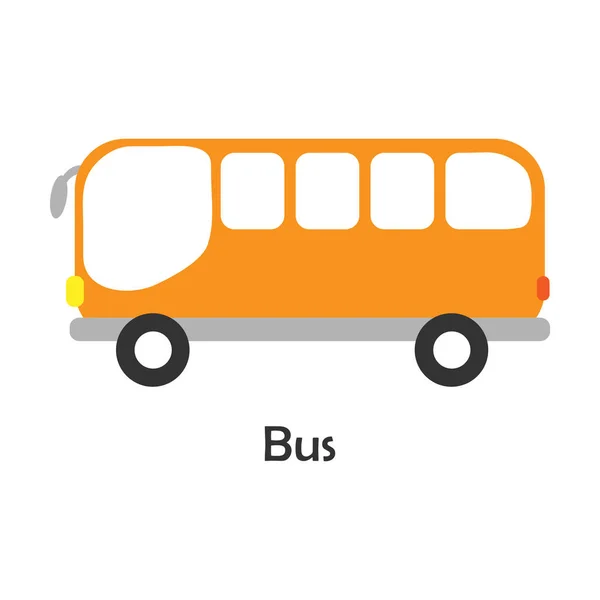 Bus Cartoon Style Card Transport Kid Preschool Activity Children Vector — Stock Vector