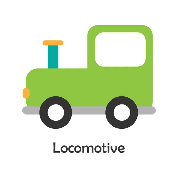 Locomotive Cartoon Style Card Transport Kid Preschool Activity Children Vector — Stock Vector