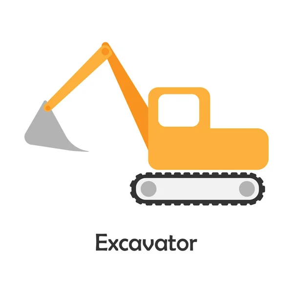 Excavator Cartoon Style Card Transport Kid Preschool Activity Children Vector — Stock Vector