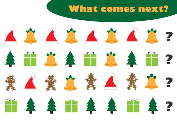 Bude Dál Vánoční Obrázky Pro Děti Vánoční Zábavná Vzdělávací Hra — Stockový vektor