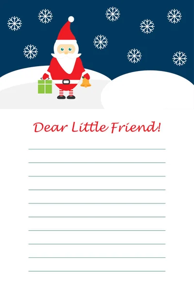 Carta Navidad Santa Claus Para Niños Plantilla Layot Divertida Actividad — Vector de stock