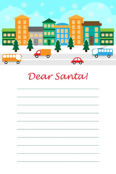 Carta Navidad Santa Claus Para Niños Plantilla Layot Divertida Actividad — Vector de stock