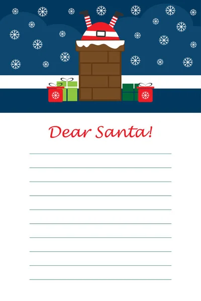 Lettera Natale Babbo Natale Bambini Template Layot Divertente Attività Prescolare — Vettoriale Stock