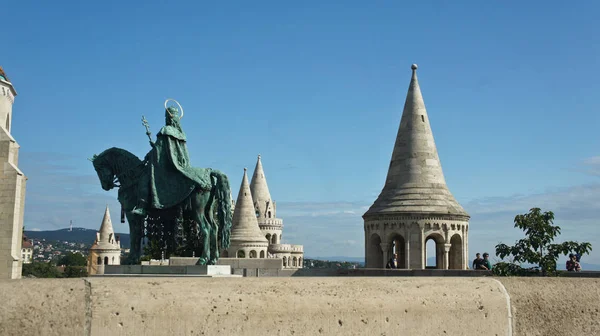 Vue Panoramique Bastion Monument Des Pêcheurs Colline Château Buda — Photo