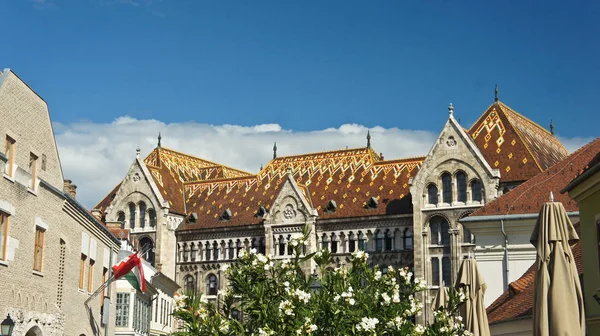 Dak Van Een Huis Straat Buda Prachtige Architectuur Zonnige Dag — Stockfoto