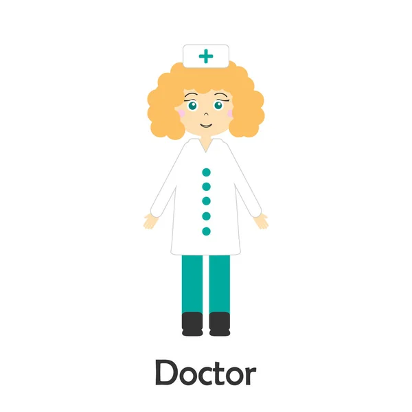 Doutor Estilo Cartoon Cartão Médico Para Criança Atividade Pré Escolar — Vetor de Stock