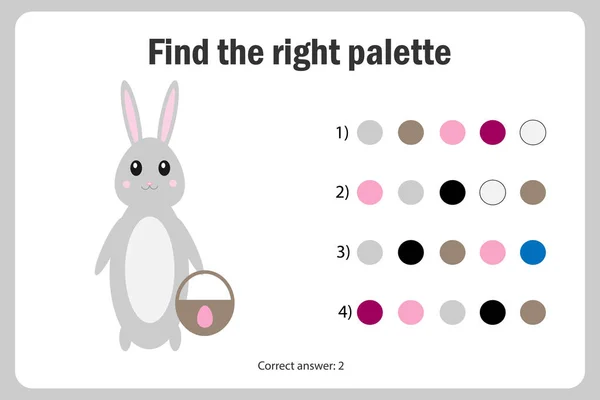 Finden Sie Die Richtige Palette Zum Bild Hase Cartoon Stil — Stockvektor