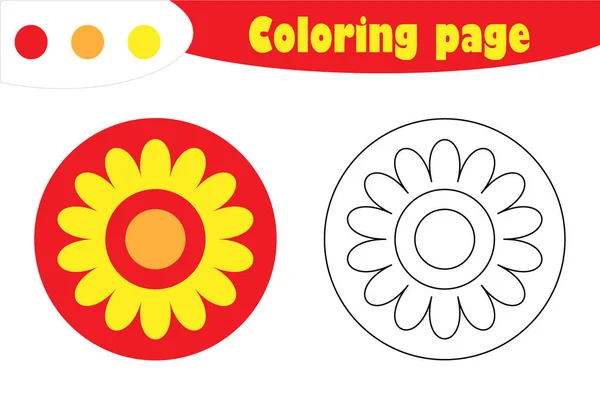 Mandala en estilo de dibujos animados, página para colorear, juego de papel de educación de primavera para el desarrollo de los niños, actividad preescolar para niños, hoja de cálculo imprimible, ilustración vectorial — Vector de stock