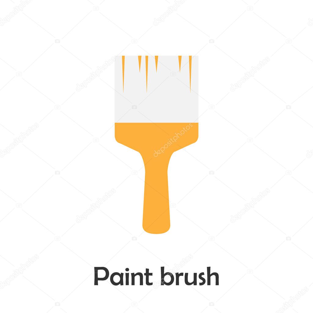 Paint brush in cartoon style, construction card for kid, preschool activity for children, vector illustration