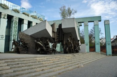 Varşova, Polonya - 20 Nisan 2019 Varşova İsyan Anıtı.