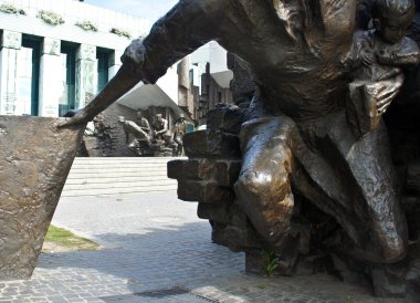 Varşova, Polonya - 20 Nisan 2019 Varşova İsyan Anıtı.