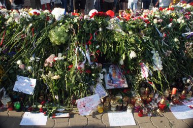 Minsk, Belarus - 15 Ağustos 2020. Beyaz Rusya 'da yapılan cumhurbaşkanlığı seçimleri sonrasında görevdeki hükümete karşı barışçıl protesto eylemleri.