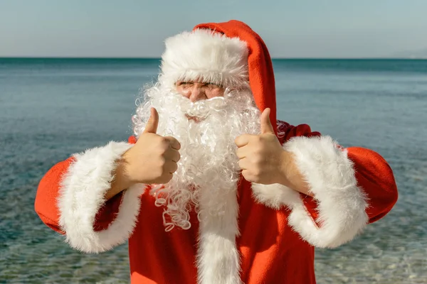 Santa Vacation Sea Relaxing Beach — Stock Photo, Image