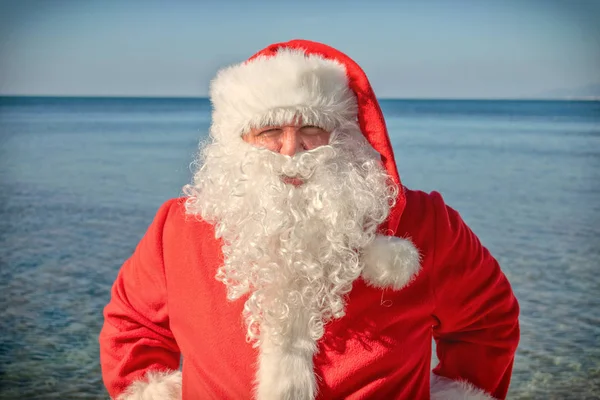 Santa Vacation Sea Relaxing Beach — Stock Photo, Image