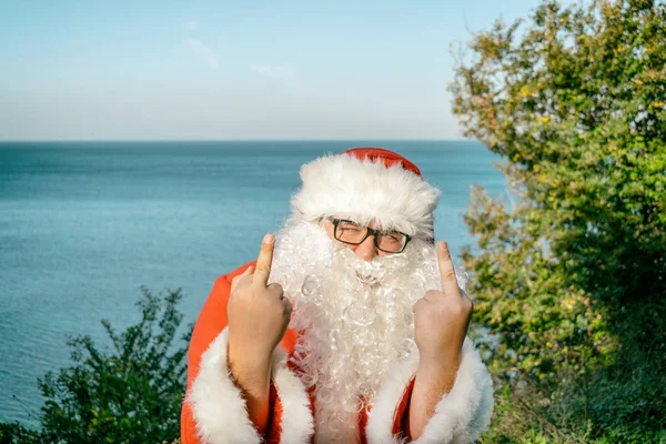 Santas Semester Vid Havet Koppla Stranden — Stockfoto