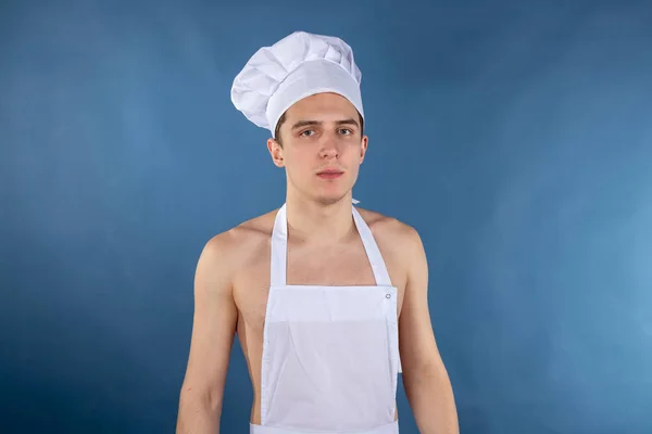 Bonito Chef Sexy Com Avental Corpo Muscular — Fotografia de Stock