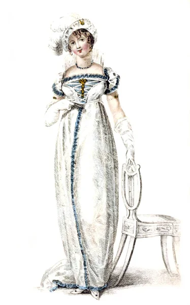 古いファッションのドレスを着た女性 — ストック写真
