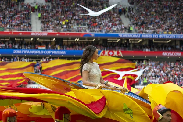 Moskova, Rusya - 14 Haziran 2018: açılış maçında Luzhniki Stadı, Suudi Arabistan ve Rusya arasındaki