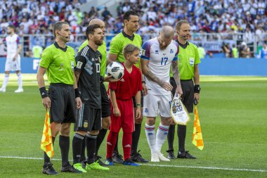 Moskova, Rusya - Haziran, 2018: Spartak stadyumu, FIFA Dünya Kupası oyunu.