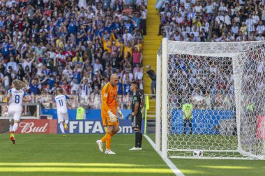 Moskova, Rusya - Haziran, 2018: Spartak stadyumu, FIFA Dünya Kupası oyunu.