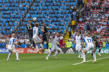 Moskova, Rusya - Haziran, 2018: Spartak stadyumu, FIFA Dünya Kupası oyunu.