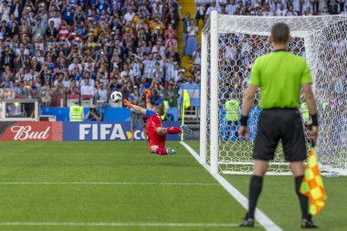 Moskova, Rusya - Haziran, 2018: Spartak stadyumu, FIFA Dünya Kupası oyunu.