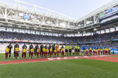 Moskova, Rusya - Haziran, 2018: Spartak stadyumu, FIFA Dünya Kupası oyunu.