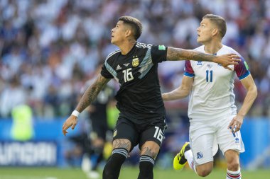 Moskova, Rusya - Haziran, 2018: Spartak stadyumu, FIFA Dünya Kupası oyunu.